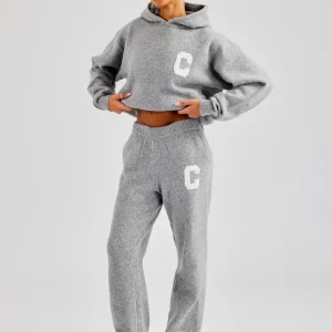 C Knitted Hooded Tracksuit - Grey