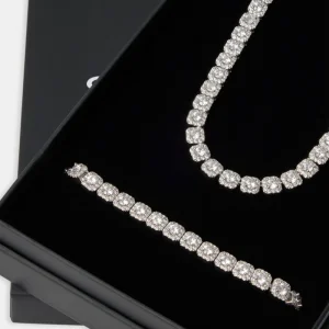 7mm Clustered Tennis Chain & Bracelet Set