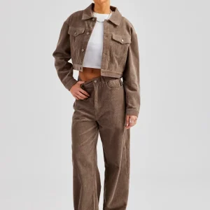 Cropped Cord Jacket & Trouser - Taupe