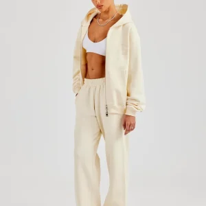 C Embroidered Zip Through Tracksuit - Butter Yellow